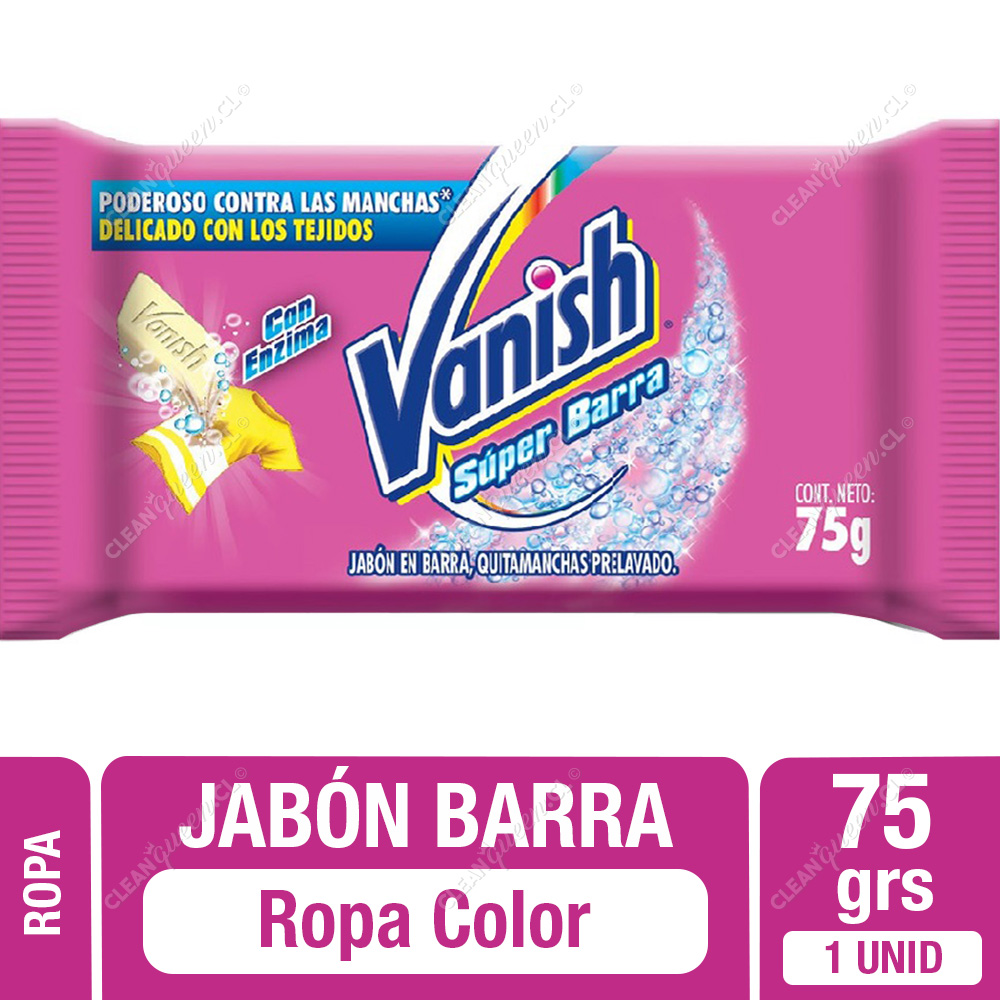 Jabón Barra Vanish Ropa Color 75 g - Clean Queen