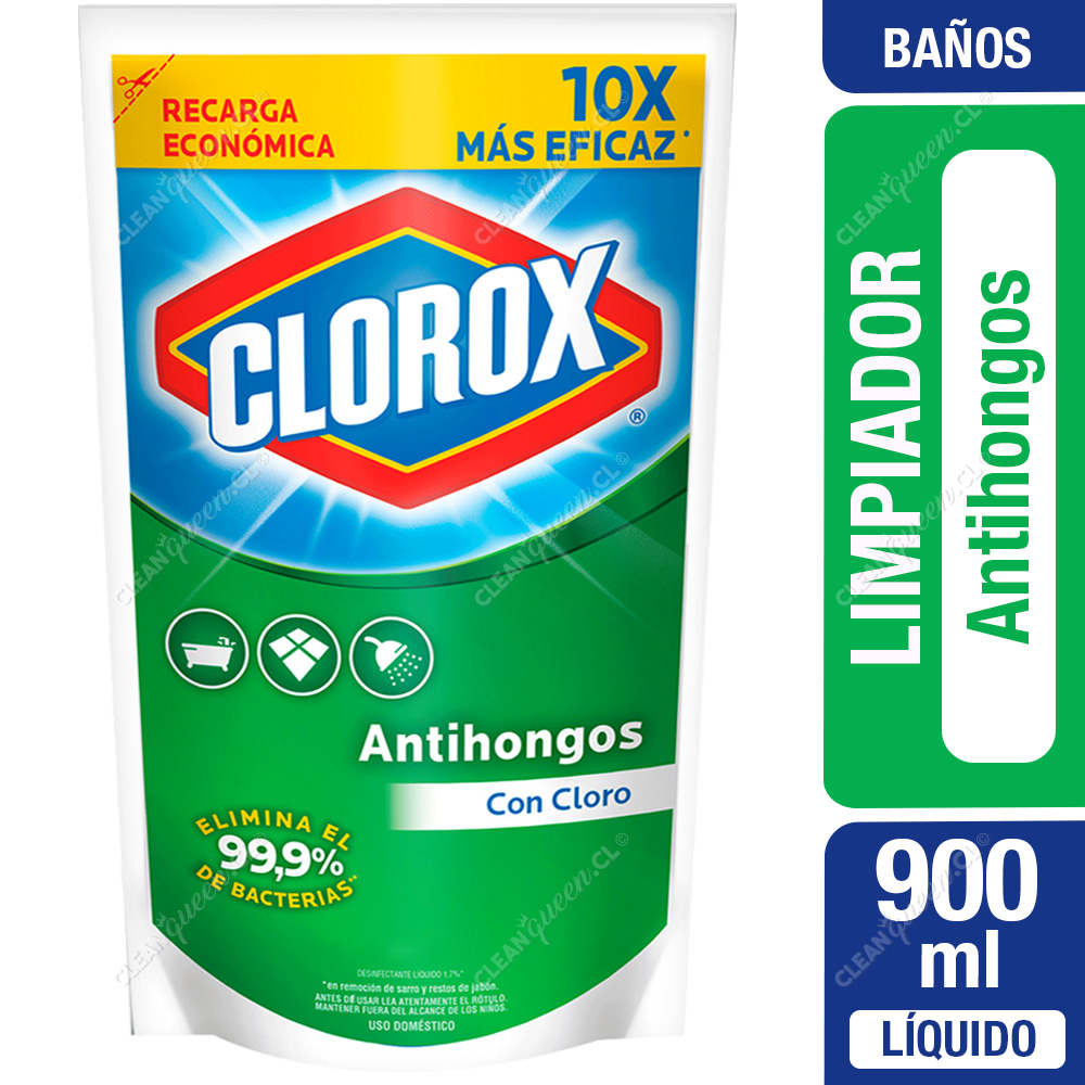Limpiador Líquido Clorox Antihongos Repuesto 900 ml - Clean Queen