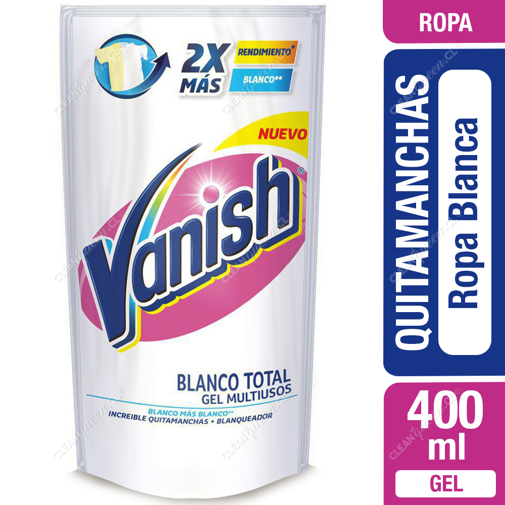 Quitamanchas Gel Multiuso Vanish Ropa Blanca Doypack 400 ml - Clean Queen