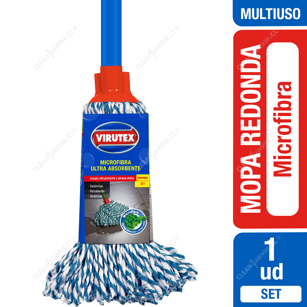 Mopa Redonda Microfibra Virutex Set - Clean Queen