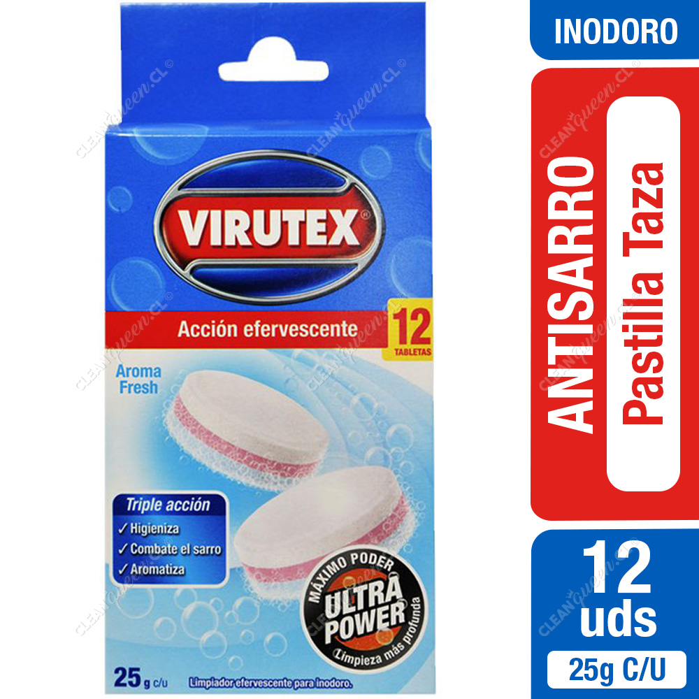 Pastillas Inodoro Efervescentes Antisarro Virutex 12 - Clean Queen