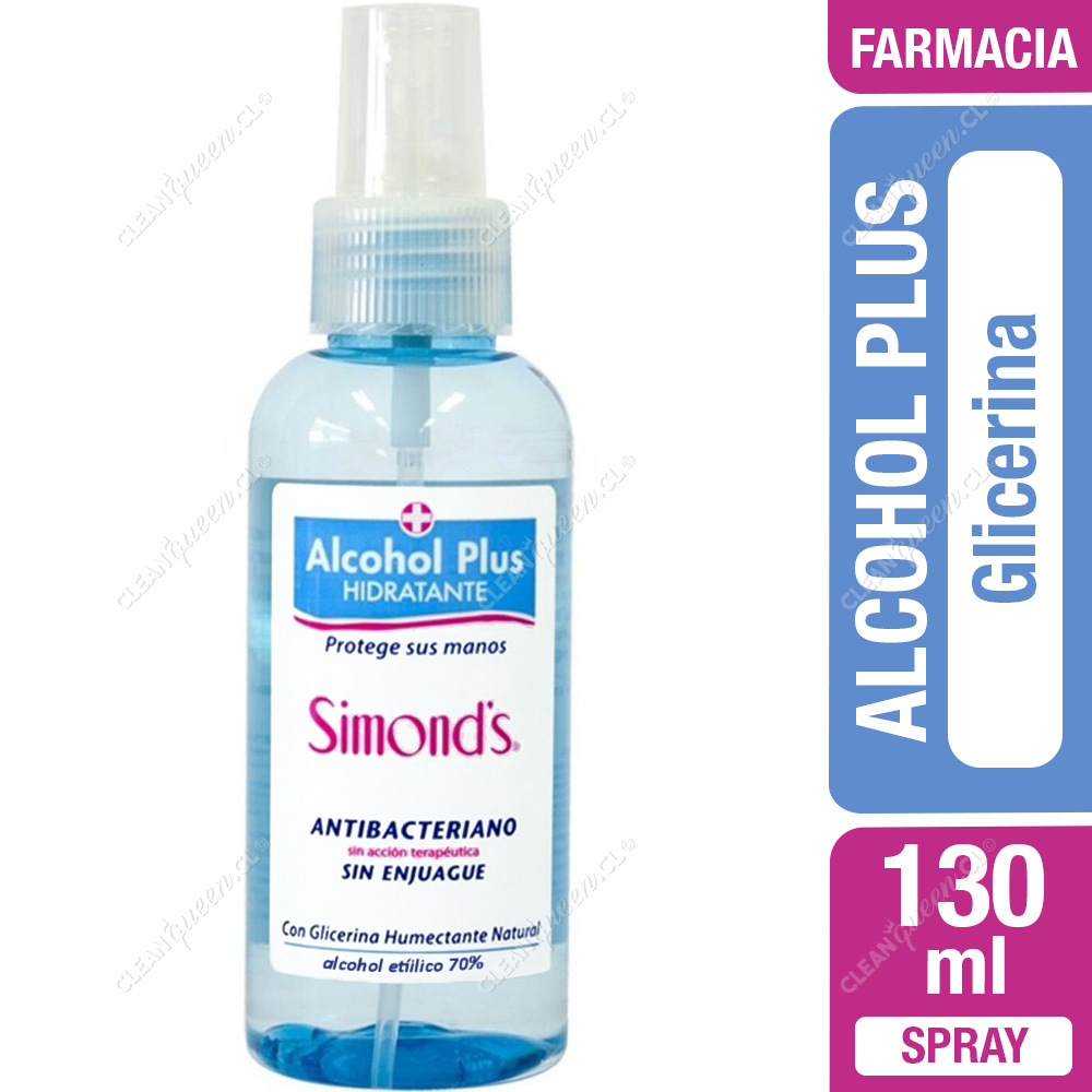 Alcohol Gel Plus con Glicerina Simond's Spray 130 ml - Clean Queen