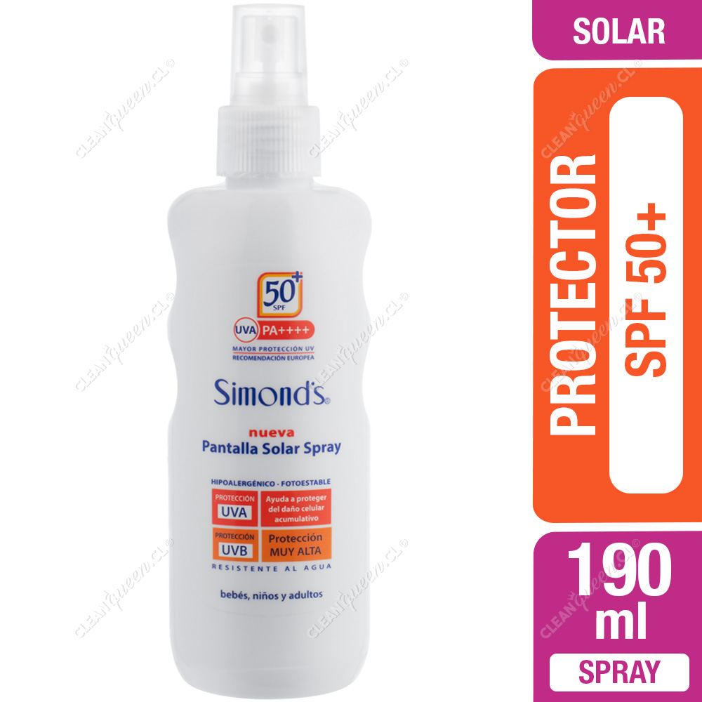Protector Solar Spray SPF 50+ Hipoalergénico Simond's 190 ml - Clean Queen