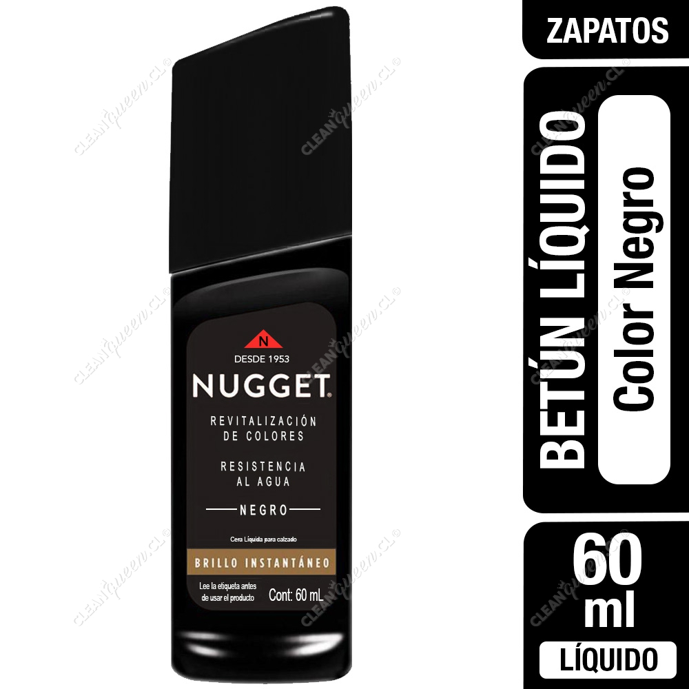 Betún Líquido Para Calzado Nugget Color Negro 60 ml - Clean Queen