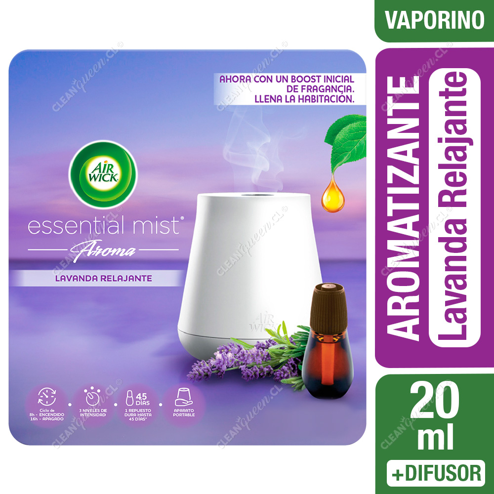 Difusor + Repuesto Aromatizante Vaporino Air Wick Lavanda Relajante 20 ml -  Clean Queen