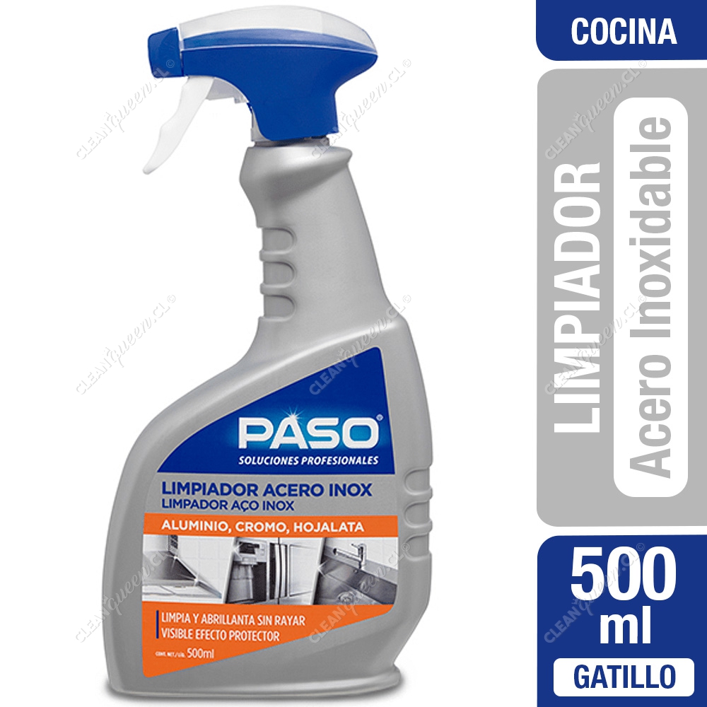 Limpiador Acero Inoxidable Paso Gatillo 500 ml - Clean Queen