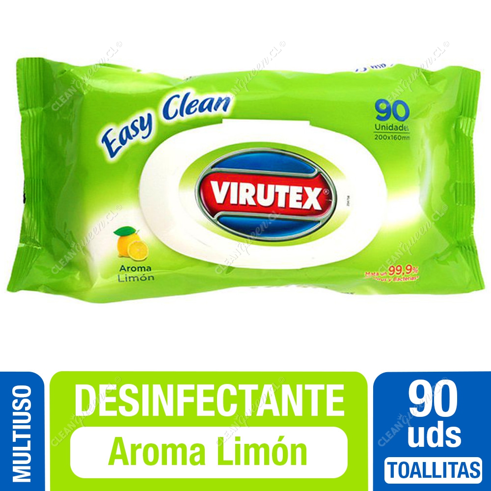 Toallitas Desinfectantes Multiuso Virutex, Aroma Limón, 90 unid