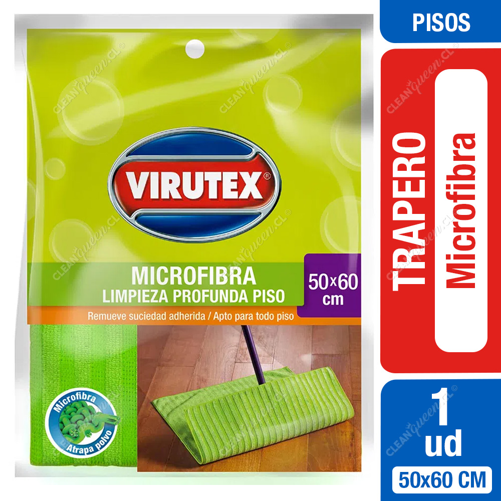 Trapero Microfibra Limpieza Profunda 50 x 60 cm Virutex 1 Unid - Clean Queen