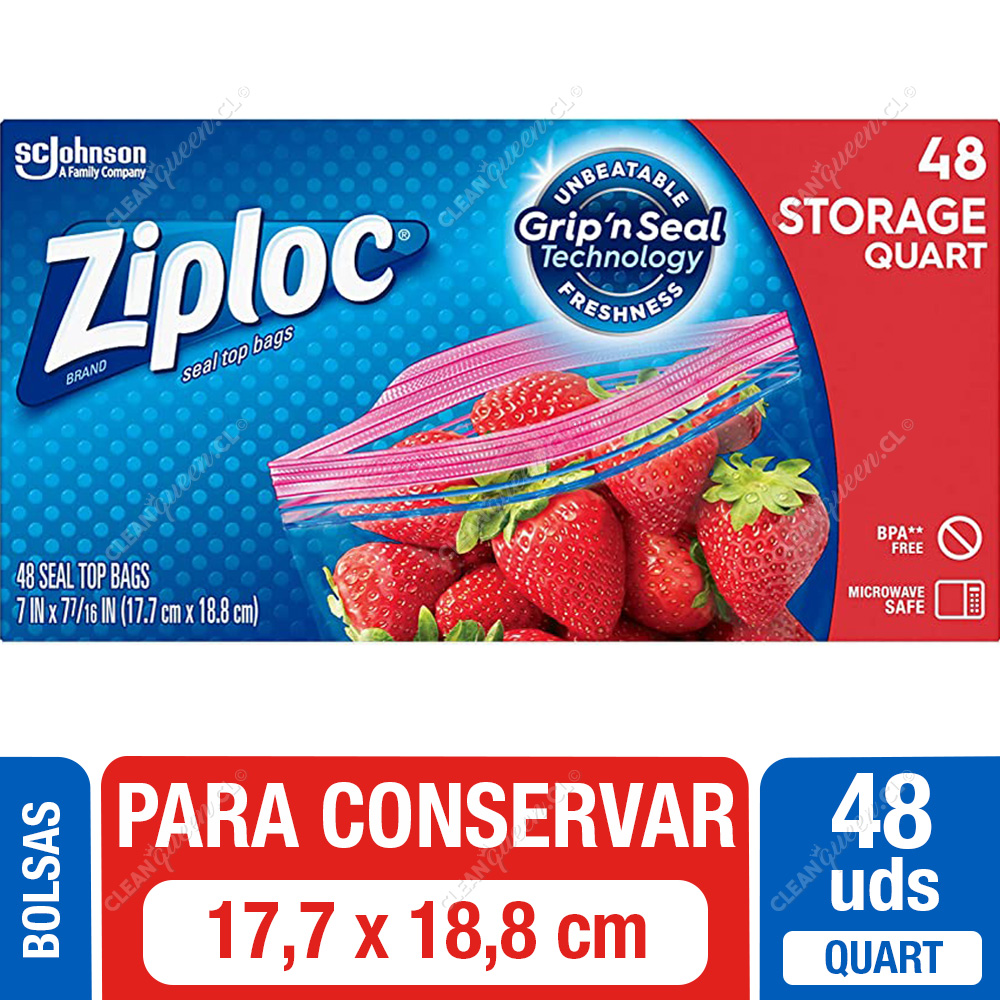 Bolsas Multiuso para Conservar Ziploc, Cierre Fácil Medianas, 24 Unid -  Clean Queen