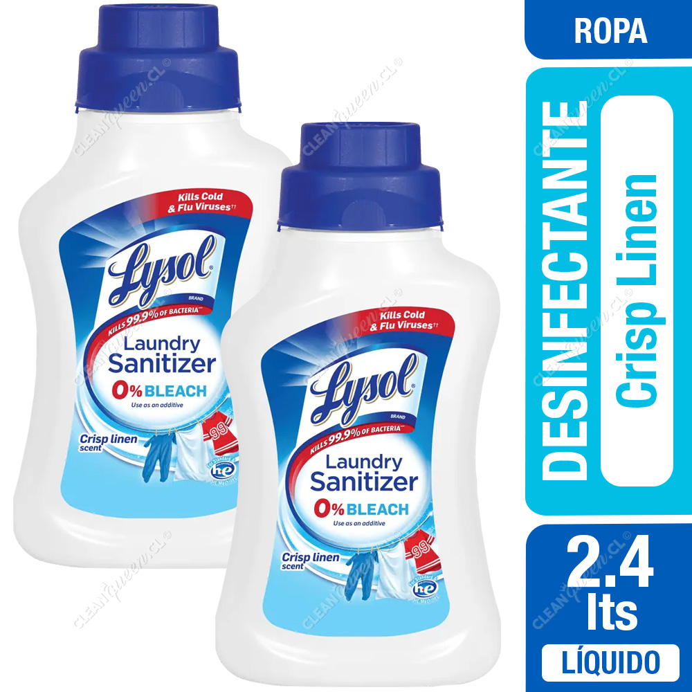 Desinfectante Ropa Lysol Crisp Linen 1.2 L x 2 Unid - Clean Queen