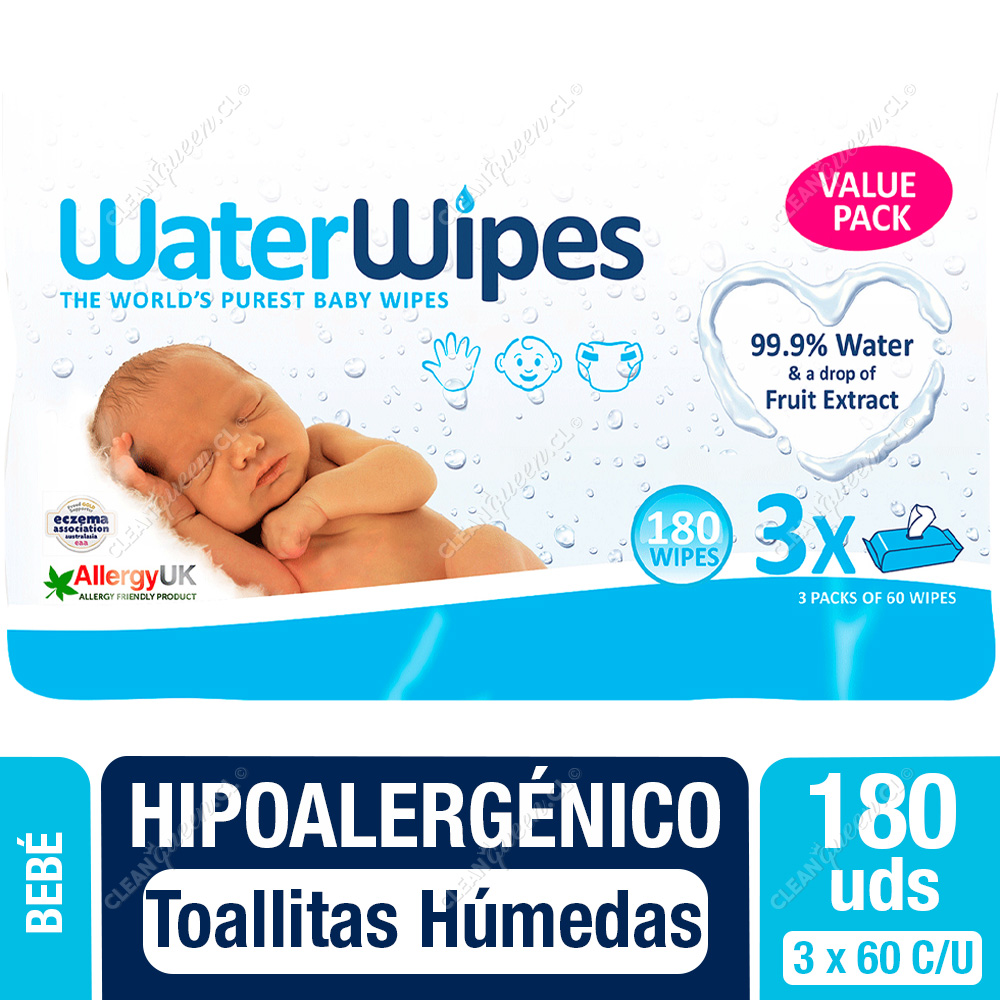 WATERWIPES TOALLITAS BABY AGUA 99,9% BIO 180 U