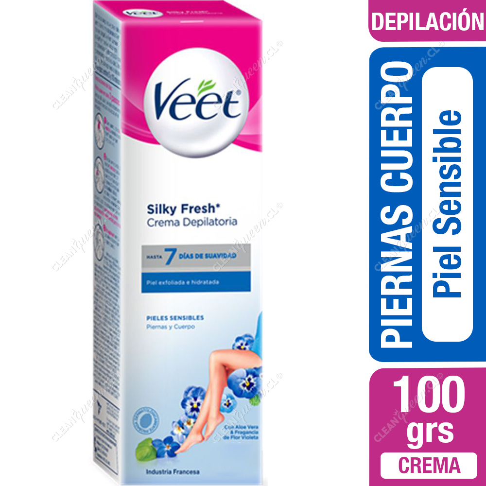 Crema Depilatoria Piernas y Cuerpo Veet Piel Sensible 100 g - Clean Queen