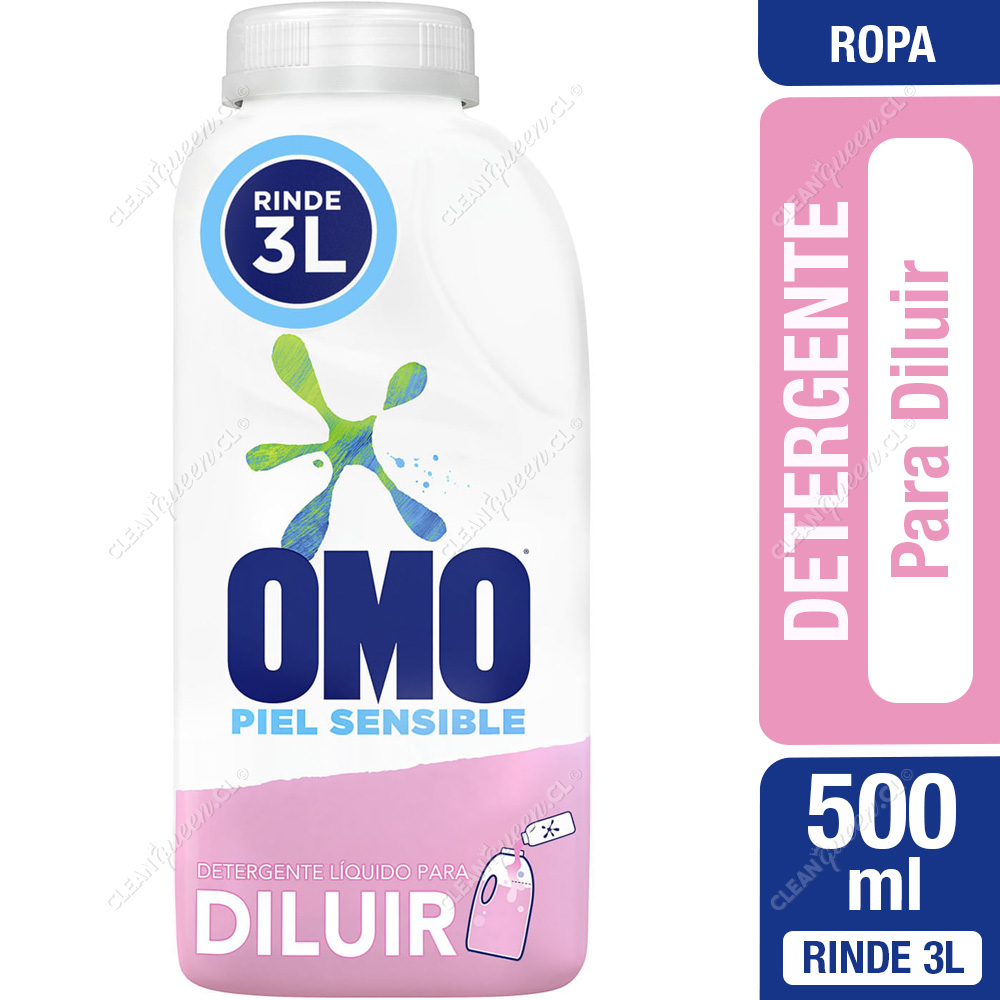 Detergente Líquido Omo Piel Sensible Para Diluir 500 ml Rinde 3 L - Clean  Queen