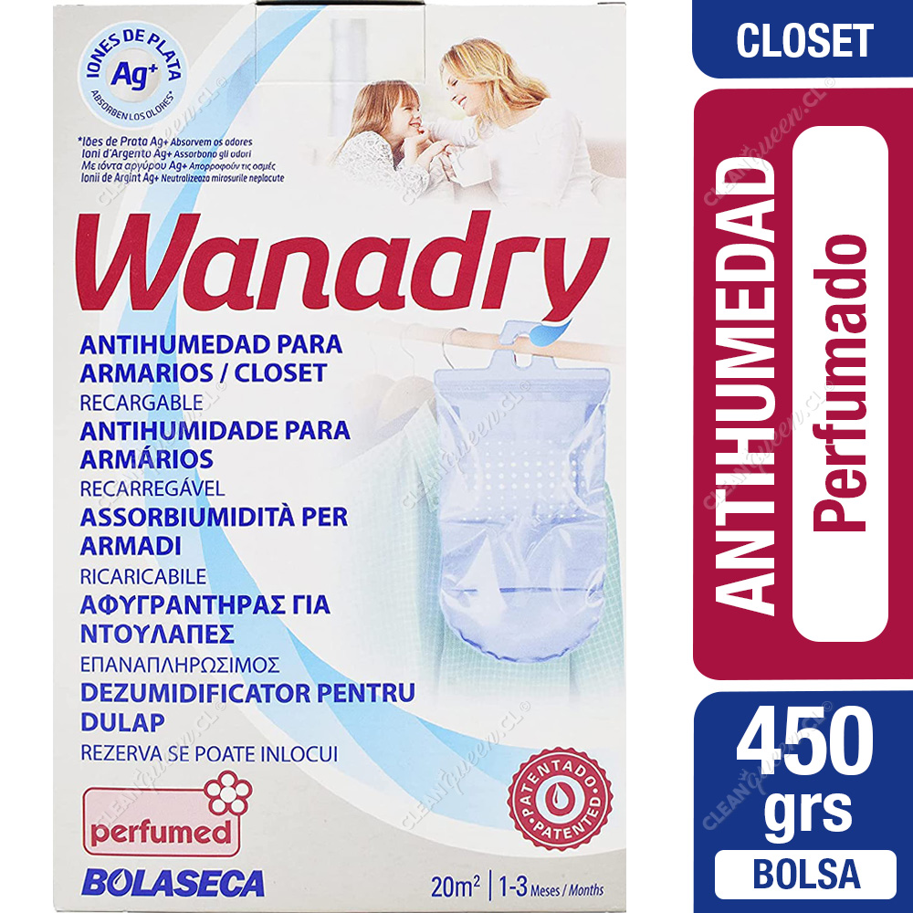 Sistema Antihumedad Bolaseca Wanadry Closets y Armarios 450 g - Clean Queen