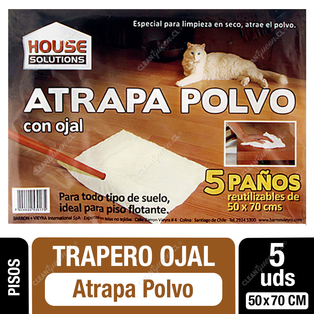 Trapero con Ojal House Solutions Atrapa Polvo 5 Unid - Clean Queen