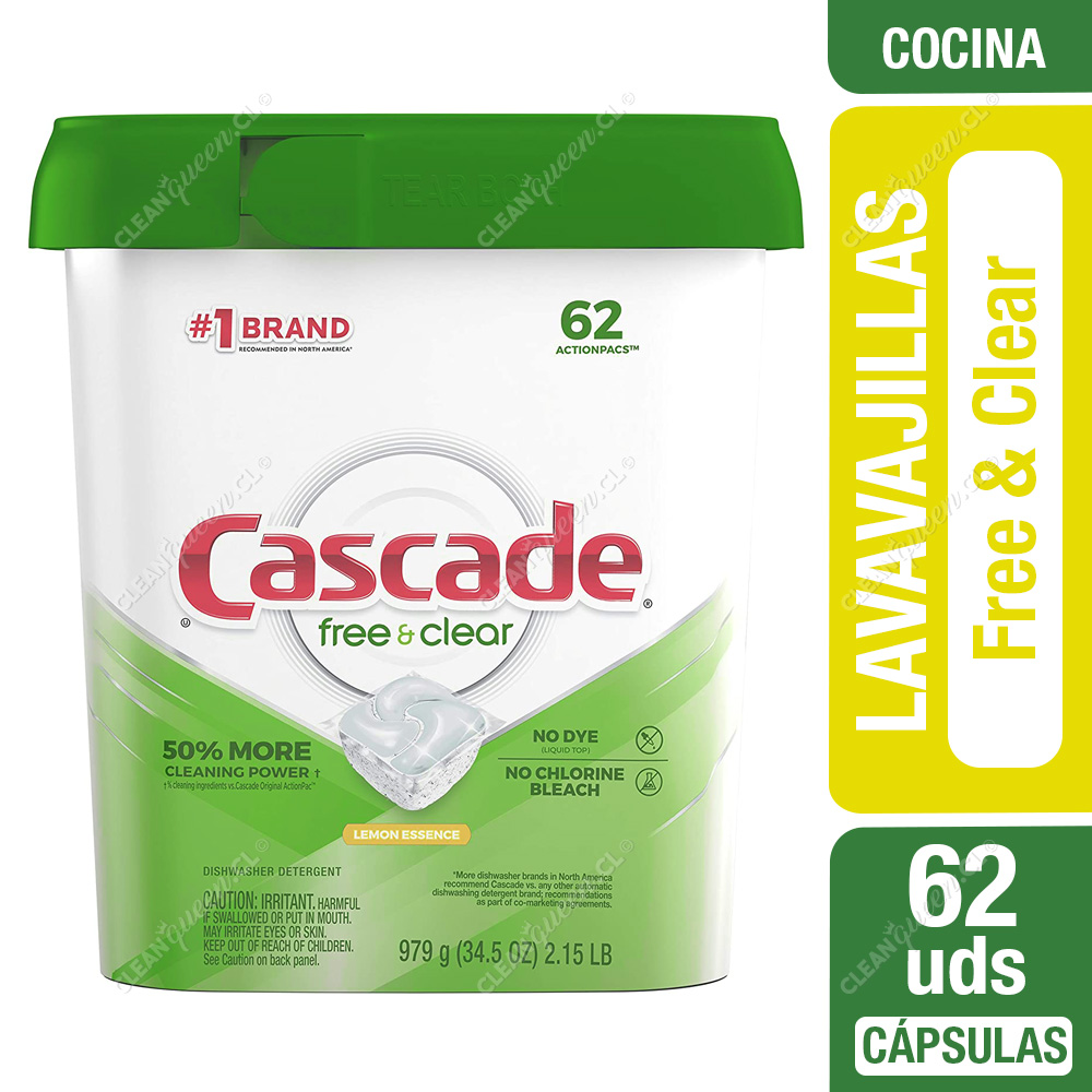 Detergente Lavavajillas Cápsulas Cascade Pods Lemon Original 25 Unid -  Clean Queen