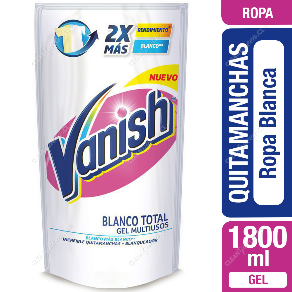 evitar cosecha Cantidad de Quitamanchas en Gel Multiuso Vanish Ropa Blanca Doypack 1800 ml - Clean  Queen