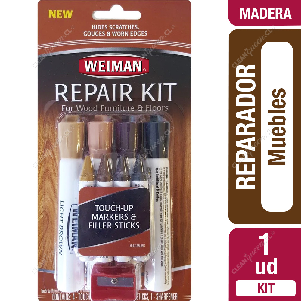 Kit de Reparación de Madera, 10 Colores Reparador Arañazos Madera