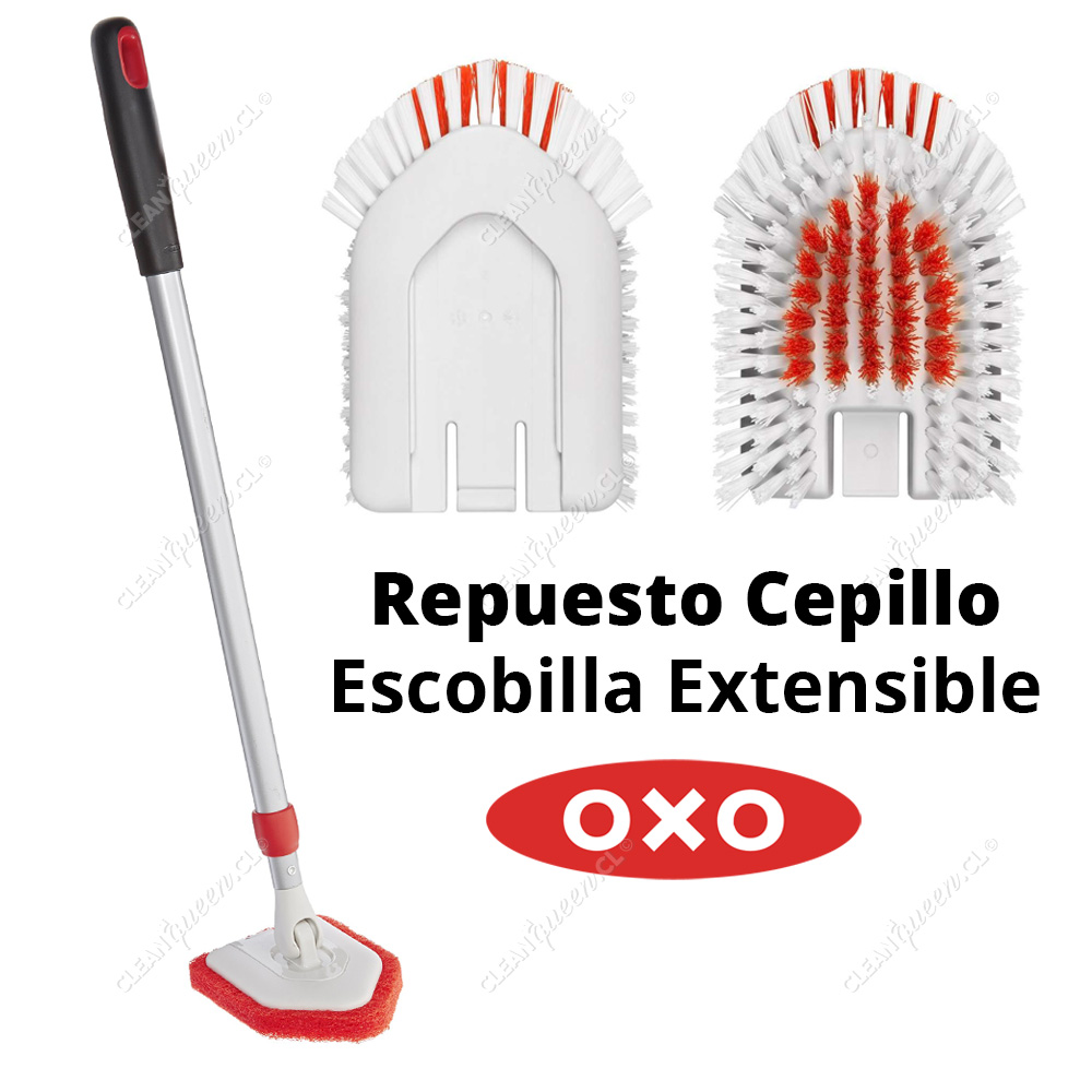 Escobilla Inodoro Limpia Bordes + Base Oxo 1 Unid - Clean Queen