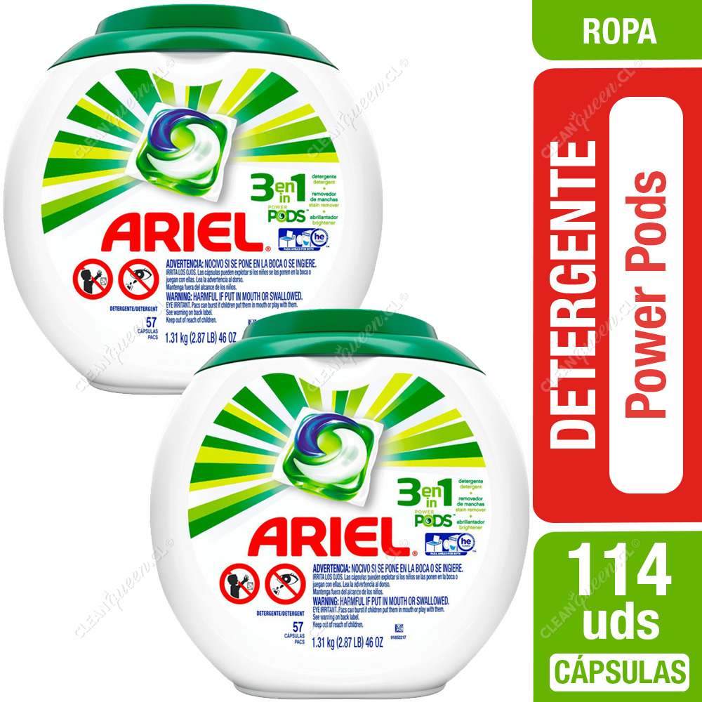 Detergente Cápsulas Ariel Pods 2 x 57 Unid