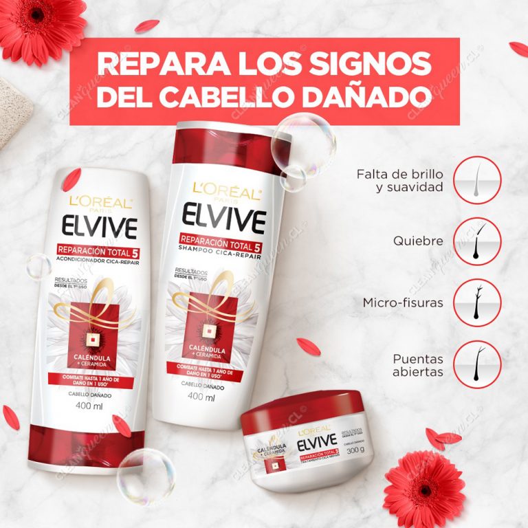 Shampoo Elvive Reparación Total 370 ml Clean Queen