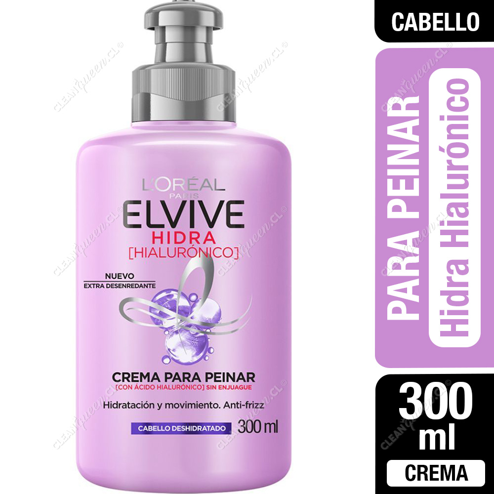 Crema Para Peinar Elvive Hidra Hialurónico 300 ml - Clean Queen