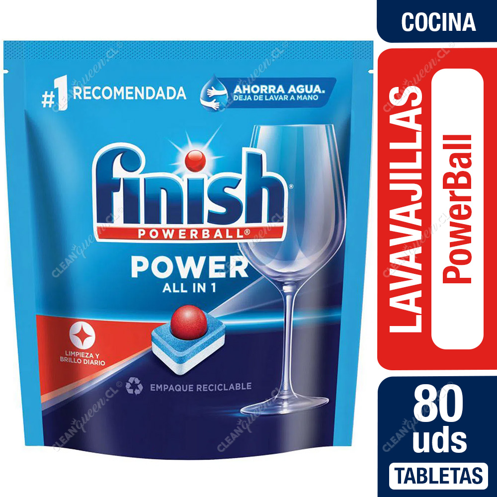 Detergente Lavavajillas Tabletas Finish Power 80 Unid