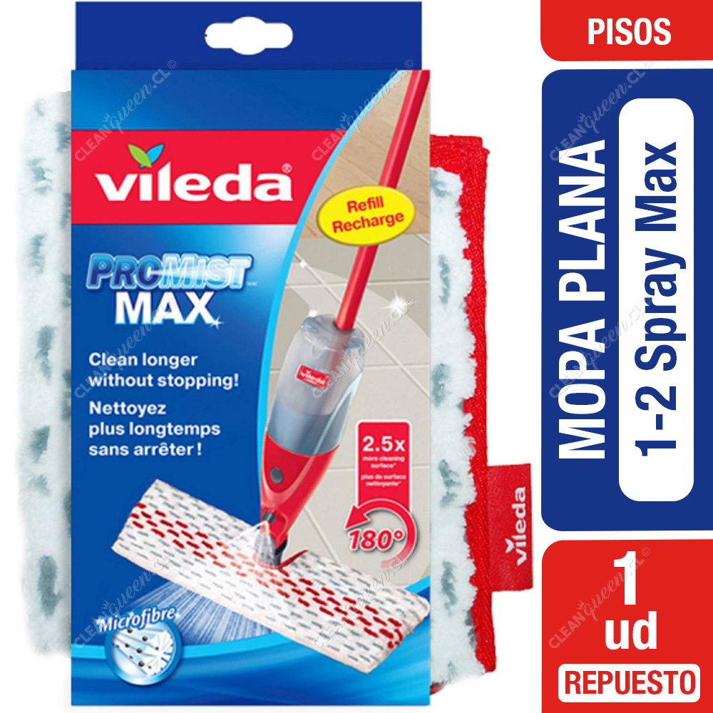 Mopa Plana 1-2 Spray Max Vileda Repuesto - Clean Queen