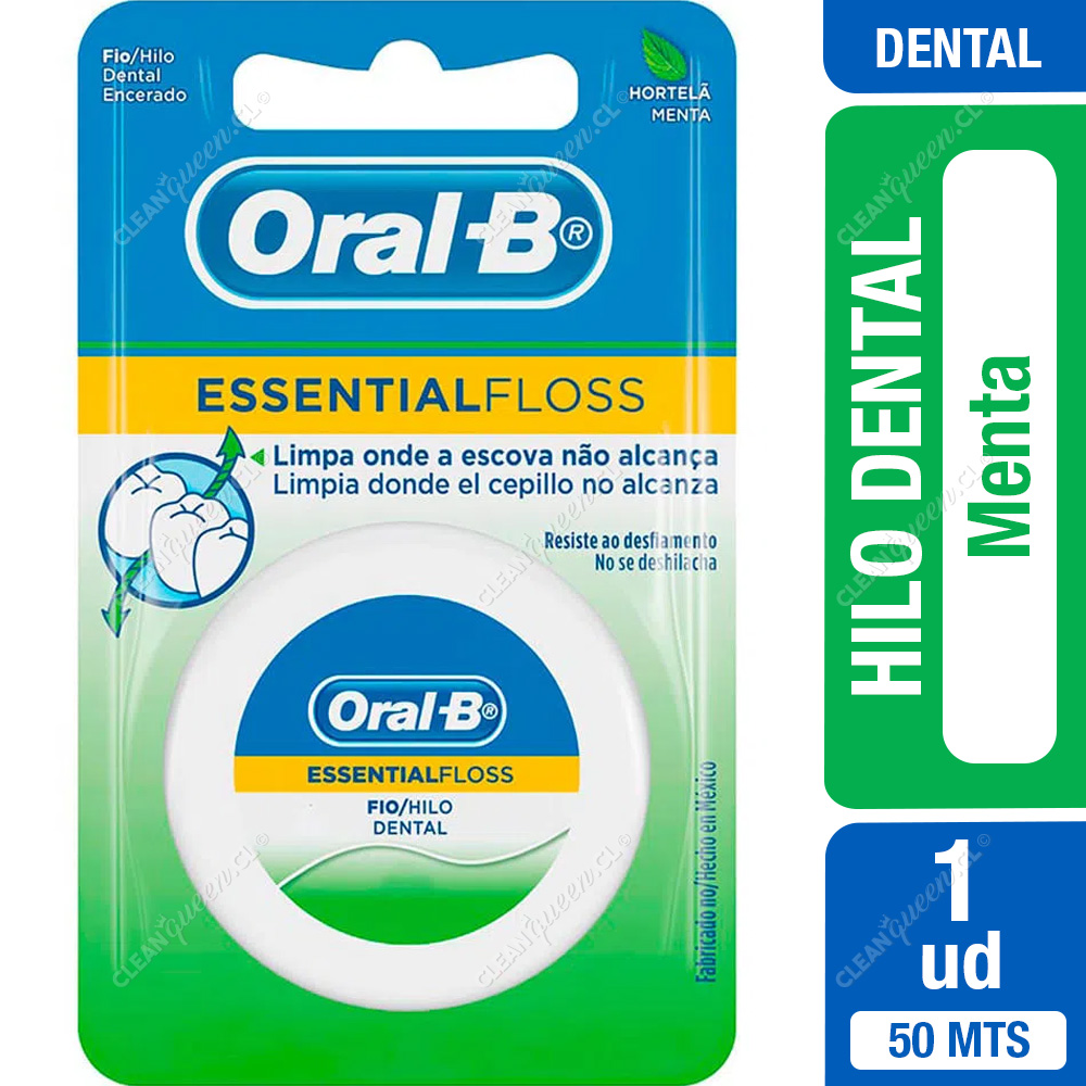 Hilo Dental Oral-B Essential Floss Menta 50 m 1 Unid - Clean Queen