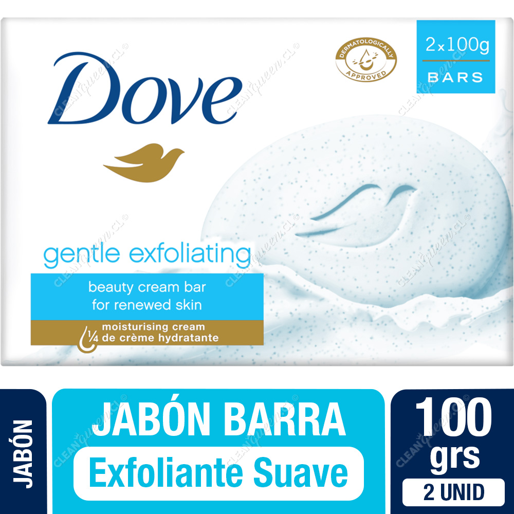 Jabón Barra Dove Exfoliante Suave 100 g x 2 Unid - Clean Queen
