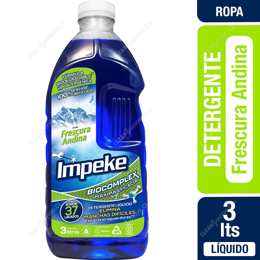 Detergente Líquido Impeke Frescura Andina 3 L - Clean Queen