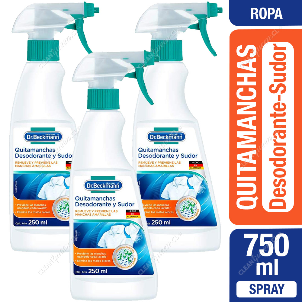 Quitamanchas Desodorante y Sudor Dr. Beckmann 3 x 250 ml - Clean Queen