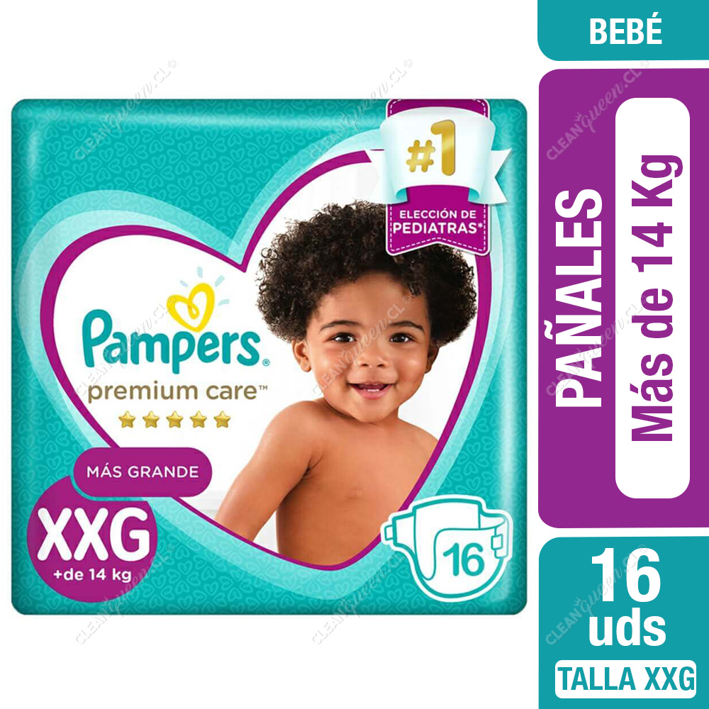 Pañales Pampers Premium Care Talla XXG 16 Unid - Clean Queen
